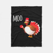 Side Eye Moo Turkey Funny Thanksgiving Autumn Fall Fleecedecke (Vorderseite)