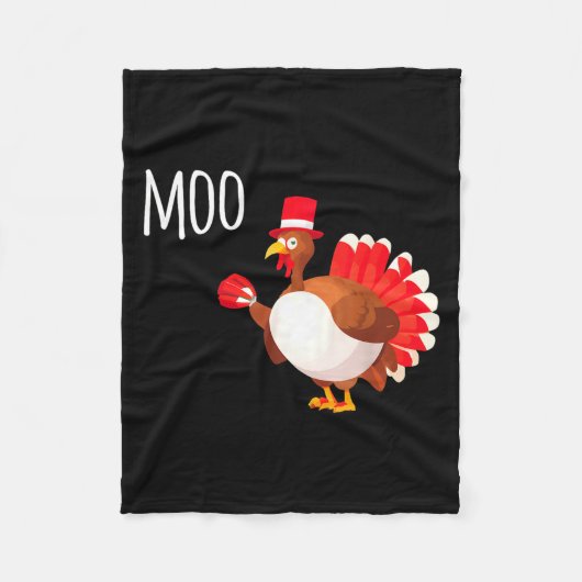 Side Eye Moo Turkey Funny Thanksgiving Autumn Fall Fleecedecke (Vorderseite)