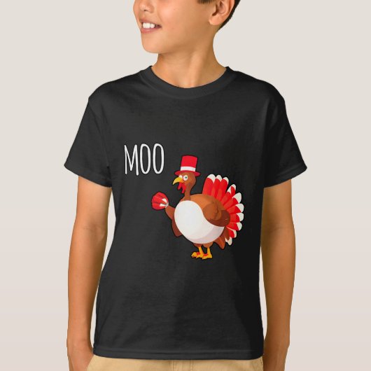 Side Eye Moo Turkey Funny Thanksgiving Autumn Fall T-Shirt (Vorderseite)