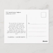 Side Foto Black Script Vielen Dank für Ihre Hochze Postkarte (Rückseite)