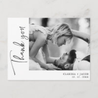 Side Foto Black Script Vielen Dank für Ihre Hochze