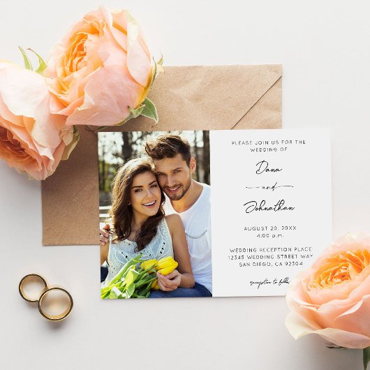 Side Foto Moderne Kalligrafie Hochzeit Einladung