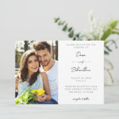 Side Foto Moderne Kalligrafie Hochzeit Einladung (Stehend Vorderseite)