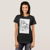 Side Husky Illustration Art Long T-Shirt (Vorne ganz)