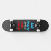 Side Hustle vs. Grind Dancing Neon Blue Text Skateboard (Horizontal)