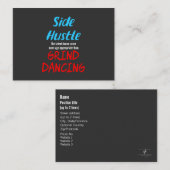 Side Hustle vs. Grind Dancing Neon Blue Text Visitenkarte (Vorne/Hinten)
