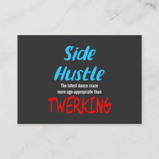 Side Hustle vs Twerking Neon Blue Text Visitenkarte (Vorderseite)