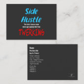Side Hustle vs Twerking Neon Blue Text Visitenkarte (Vorne/Hinten)