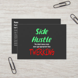 Side Hustle vs Twerking Neon Green Text Visitenkarte