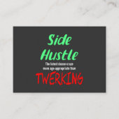 Side Hustle vs Twerking Neon Green Text Visitenkarte (Vorderseite)