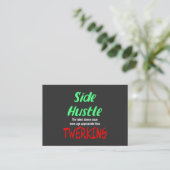 Side Hustle vs Twerking Neon Green Text Visitenkarte (Stehend Vorderseite)