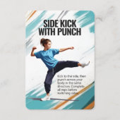 Side Kick Punch Fitness Card mit blauem Backing Save The Date (Vorderseite)