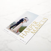 Side Names Modern Foto Save the Date Card aufzeich Folieneinladung (Gedreht)