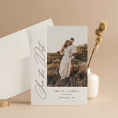 Side Script Minimalistisch Modernes Foto Hochzeit Save The Date