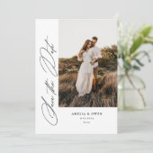 Side Script Minimalistisch Modernes Foto Hochzeit Save The Date (Stehend Vorderseite)