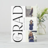 Side Typografy Abschluss 2022 3 Foto Party Einladung (Stehend Vorderseite)