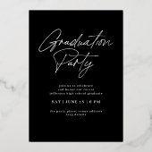 Side Typografy Abschluss 2022 3 Foto Party Foil Folieneinladung (Rückseite)