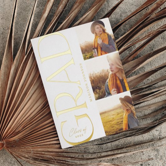 Side Typografy Abschluss 2022 3 Foto Party Folieneinladung