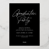 Side Typografy Abschluss 2022 3 Foto Party Folieneinladung (Rückseite)