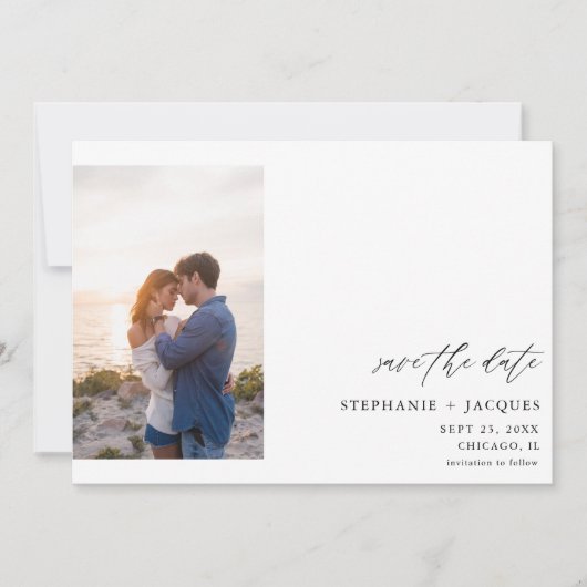 Side V Foto Modernes Save the Date Einladung (Vorderseite)