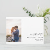 Side V Foto Modernes Save the Date Einladung (Stehend Vorderseite)