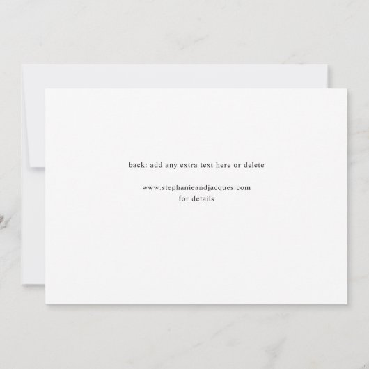 Side V Foto Modernes Save the Date Einladung (Rückseite)