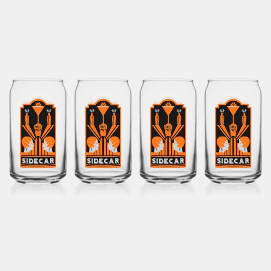 Sidecar Cocktail Art Deco Dosenglas (Hinten)