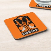 Sidecar Cocktail Art Deco Getränkeuntersetzer (Linke Seite)