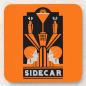 Sidecar Cocktail Art Deco Getränkeuntersetzer (Vorderseite)