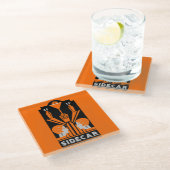 Sidecar Cocktail Art Deco Glasuntersetzer (Schrägansicht)