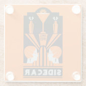 Sidecar Cocktail Art Deco Glasuntersetzer (Rückseite)