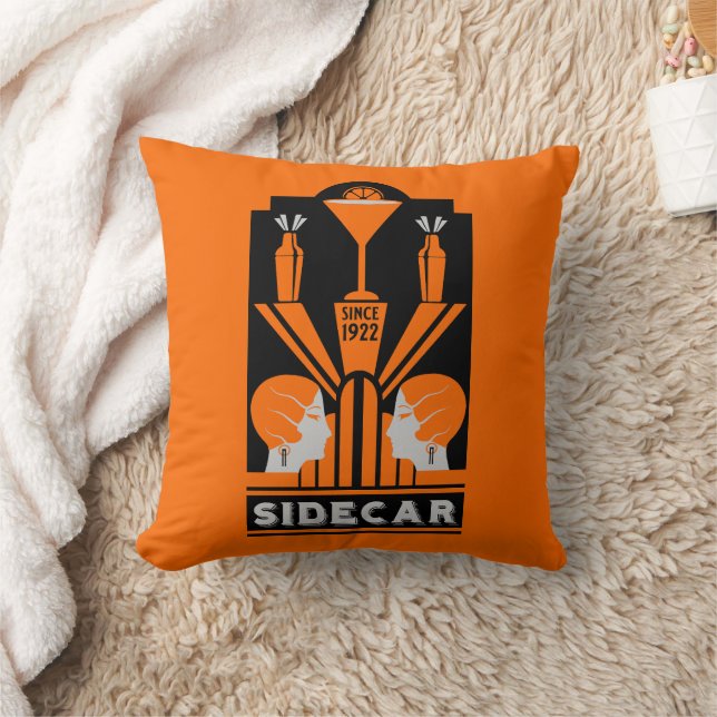 Sidecar Cocktail Art Deco Kissen (Decke)