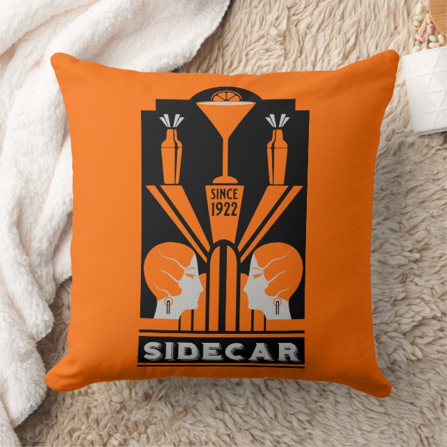 Sidecar Cocktail Art Deco Kissen (Decke)
