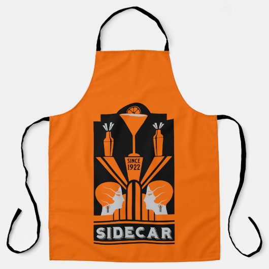 Sidecar Cocktail Art Deco Schürze (Vorderseite)