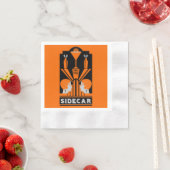 Sidecar Cocktail Art Deco Serviette (Beispiel)