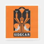 Sidecar Cocktail Art Deco Serviette (Vorderseite)