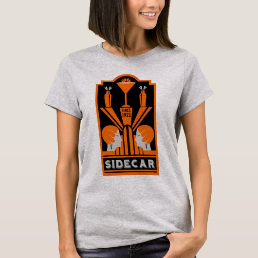 Sidecar Cocktail Art Deco T-Shirt (Vorderseite)