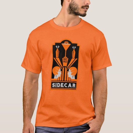 Sidecar Cocktail Art Deco T-Shirt (Vorderseite)