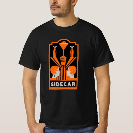 Sidecar Cocktail Art Deco T-Shirt (Vorderseite)