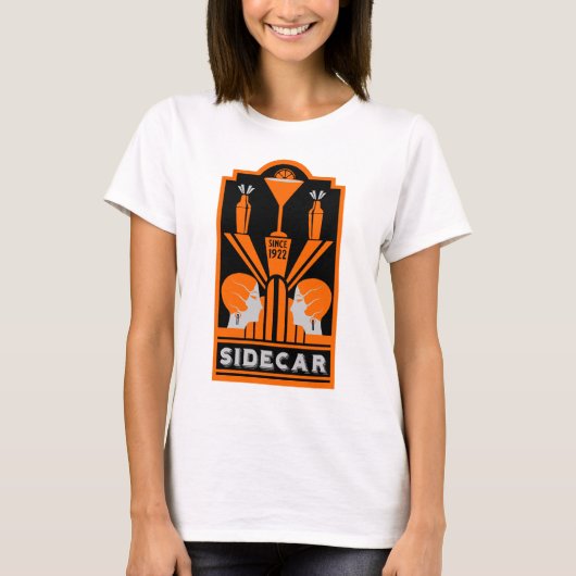 Sidecar Cocktail Art Deco T-Shirt (Vorderseite)