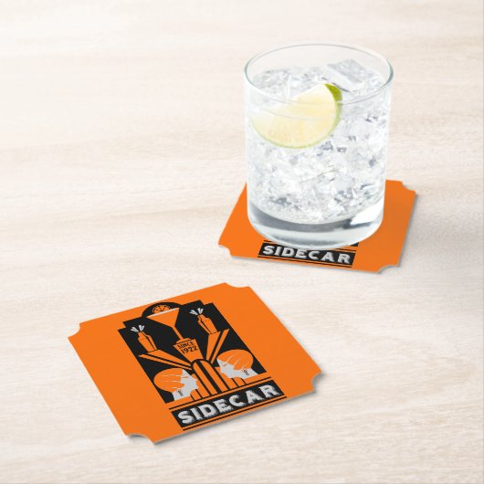 Sidecar Cocktail Art Deco Untersetzer (Vor Ort)