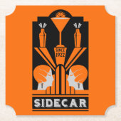 Sidecar Cocktail Art Deco Untersetzer (Vorderseite)