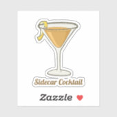 Sidecar Cocktail Aufkleber (Blatt)