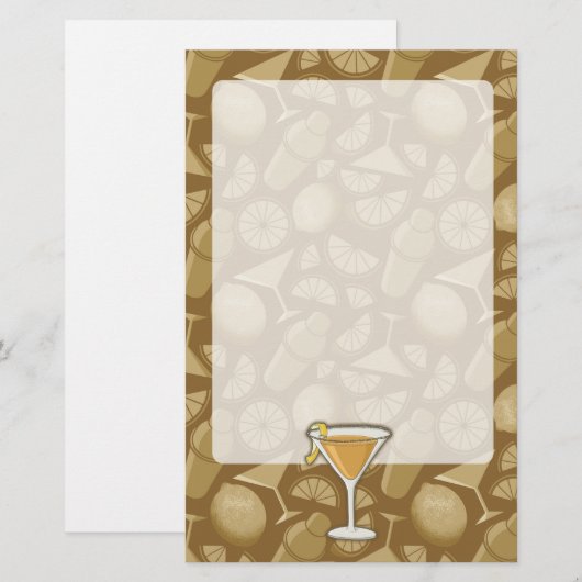 Sidecar Cocktail Briefpapier (Vorne/Hinten)