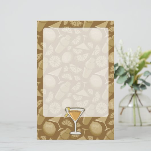 Sidecar Cocktail Briefpapier (Stehend Vorderseite)