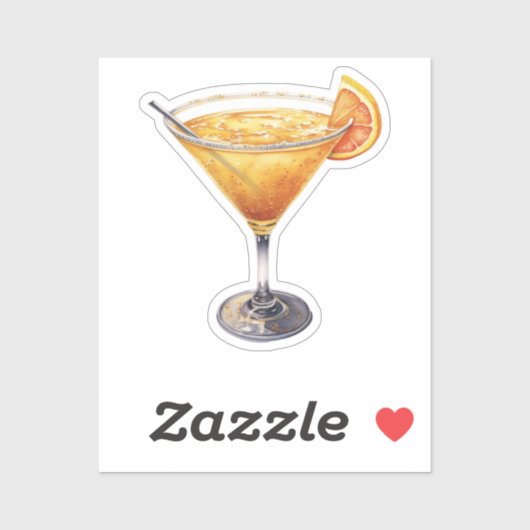 Sidecar Cocktail Drink Aufkleber (Blatt)