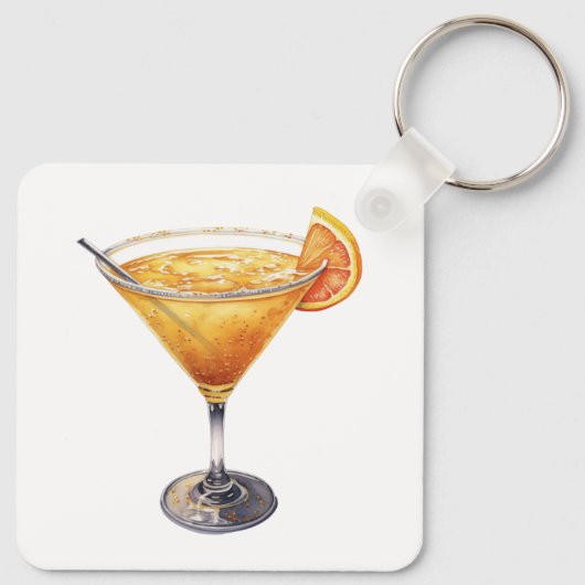 Sidecar Cocktail Drink Schlüsselanhänger (Rückseite)