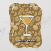 Sidecar Cocktail Einladung (Vorne/Hinten)