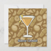 Sidecar Cocktail Einladung (Vorderseite)
