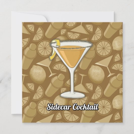 Sidecar Cocktail Einladung (Vorderseite)